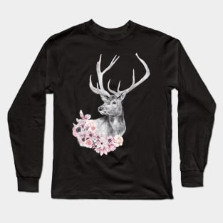 Floral Wild Llama Head Animal Spirit Costume Wildlife Rescue Long Sleeve T-Shirt